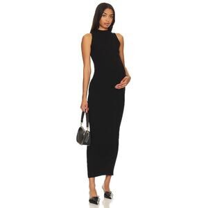 Bumpsuit Mock Neck Maternity Ribbed Sleeveless Maxi Dress Size Small
